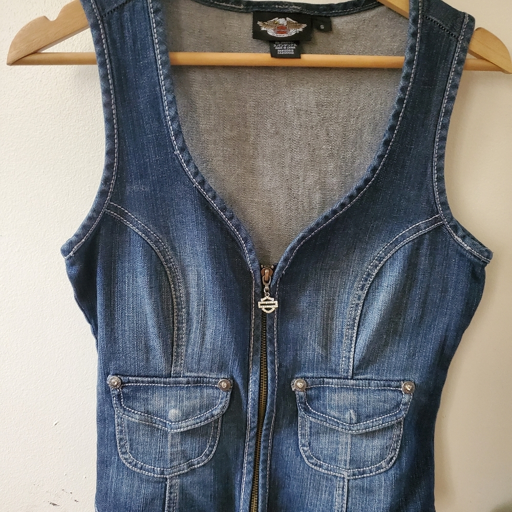 Harley Davidson SMALL denim vest